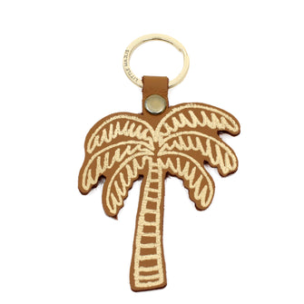 Leather Key Fob Palm Tree