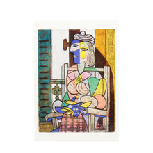 Postcard - woman sitting in front of the  window