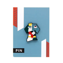 Metal Enamel Pin - Abstract Dog