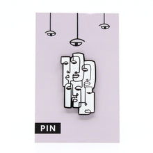 Metal Enamel Pin - Abstract Faces