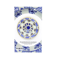 LAD Pin - Blue and White Dish with a Lotus Bouquet