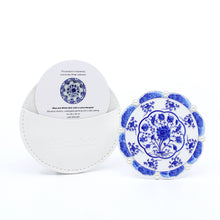 LAD Pocket Mirror - Blue and White Dish with a Lotus Bouquet