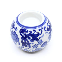 Candleholder - Blue and White Ceramic