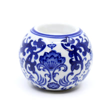 Candleholder - Blue and White Ceramic