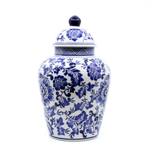 Blue and White Retro Ceramic Flower Vase (with lid)