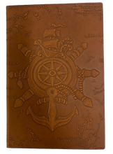 A5 Notebook - Ship Wheel & Map