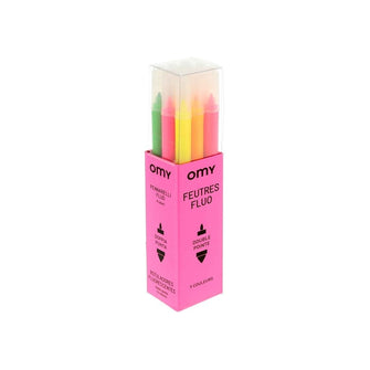 Box of 9 Felt Pens Neon