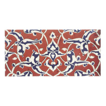 Postcard 'Border tile with blue and white arabesques on a red ground'