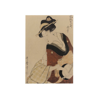 Postcard 'Young Mother Playing a Samisen'