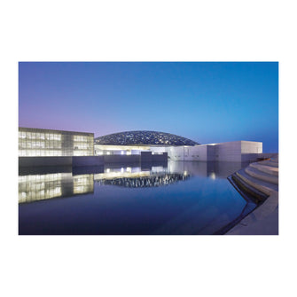 POSTER UNFRAMED. LOUVRE ABU DHABI AT DUSK.