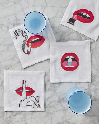 Jonathan Adler. Lips Cocktail Napkins