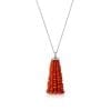 Bahar Gafla Long Necklace with corals, white gold