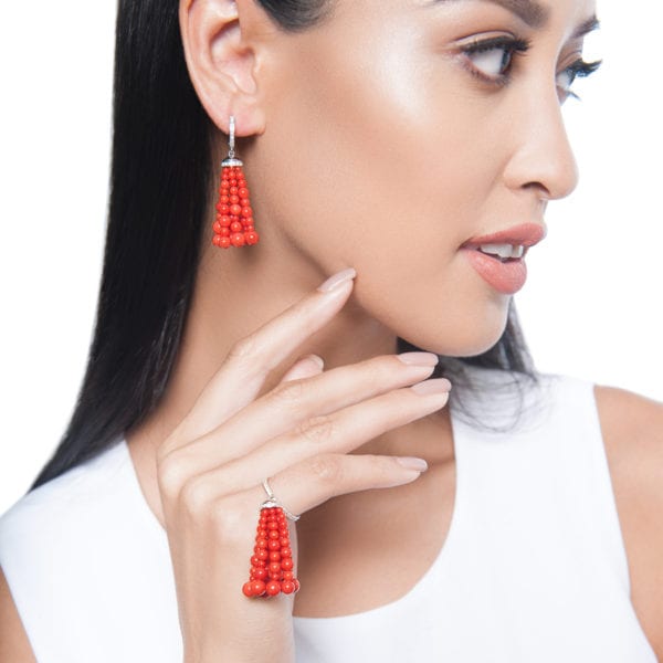 Bahar Gafla Earrings with corals