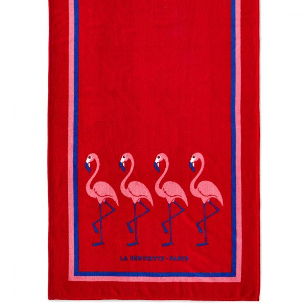 La Serviette Flamingo Towel red