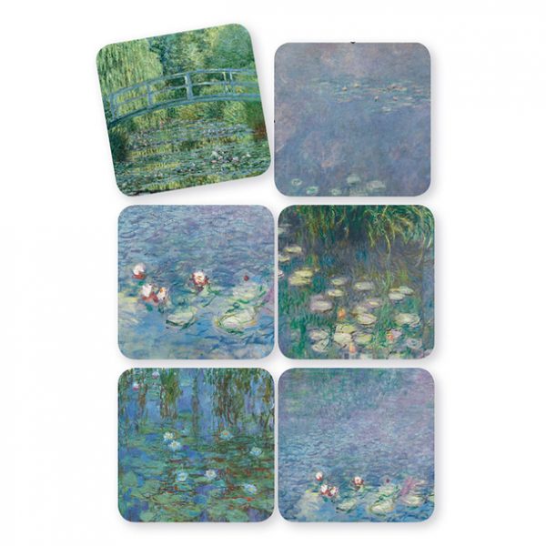 Set of 6 coark coasters. Monet