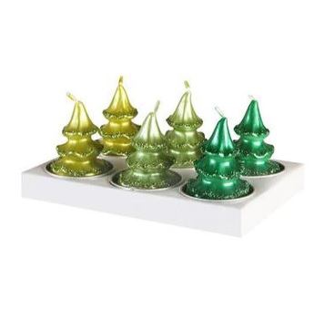 Set of 6 candles pine tree